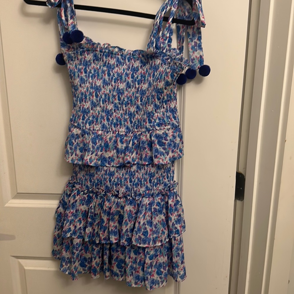 Smocked Blue Pink Floral dress